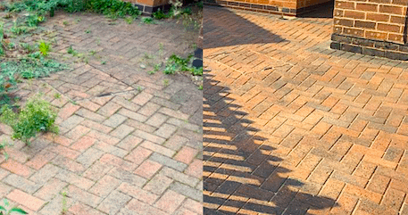 Before and after driveway cleaning by The Driveway Doctor