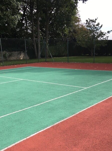 Tennis court after the Driveway Doctor treatment